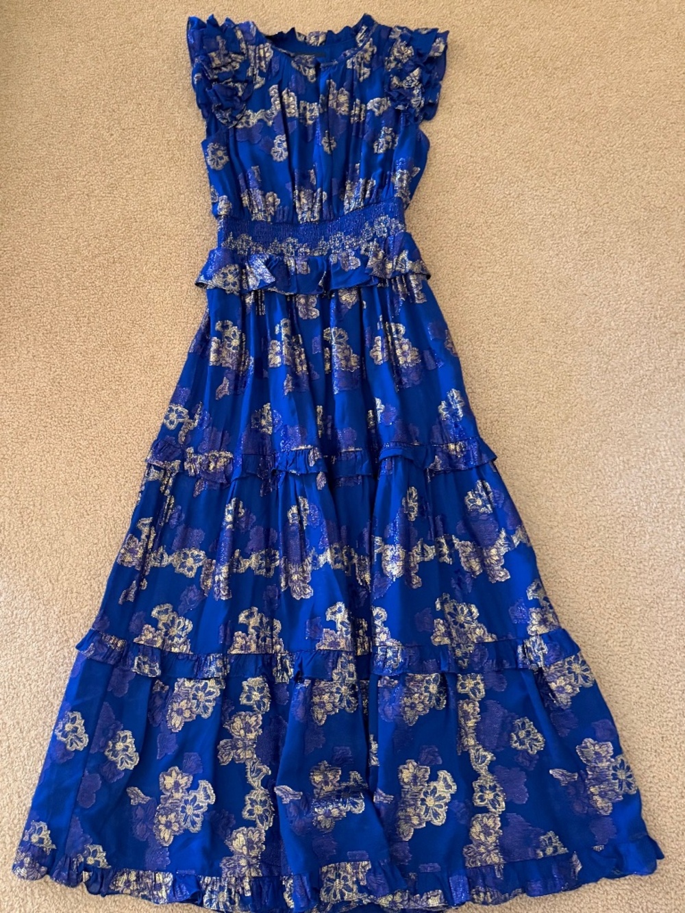 SHOSHANNA MAREN MAXI DRESS IN METALLIC FLORAL